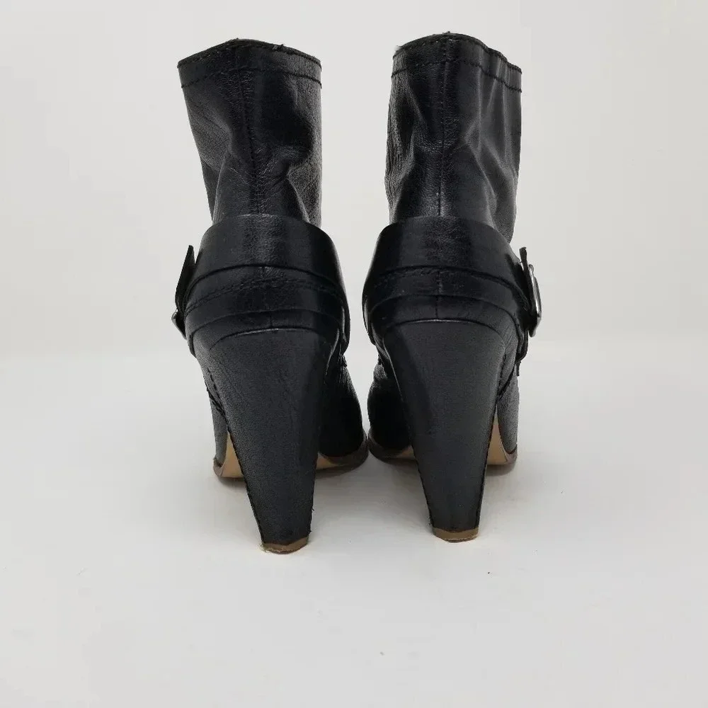 Belle by Sigerson Morrison Black Leather Heeled Boots 9